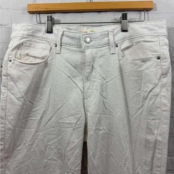 Signature Levi Strauss Mid-Rise Capri Womens Size 12 Off White Ankle/Crop (READ) - Picture 7 of 9